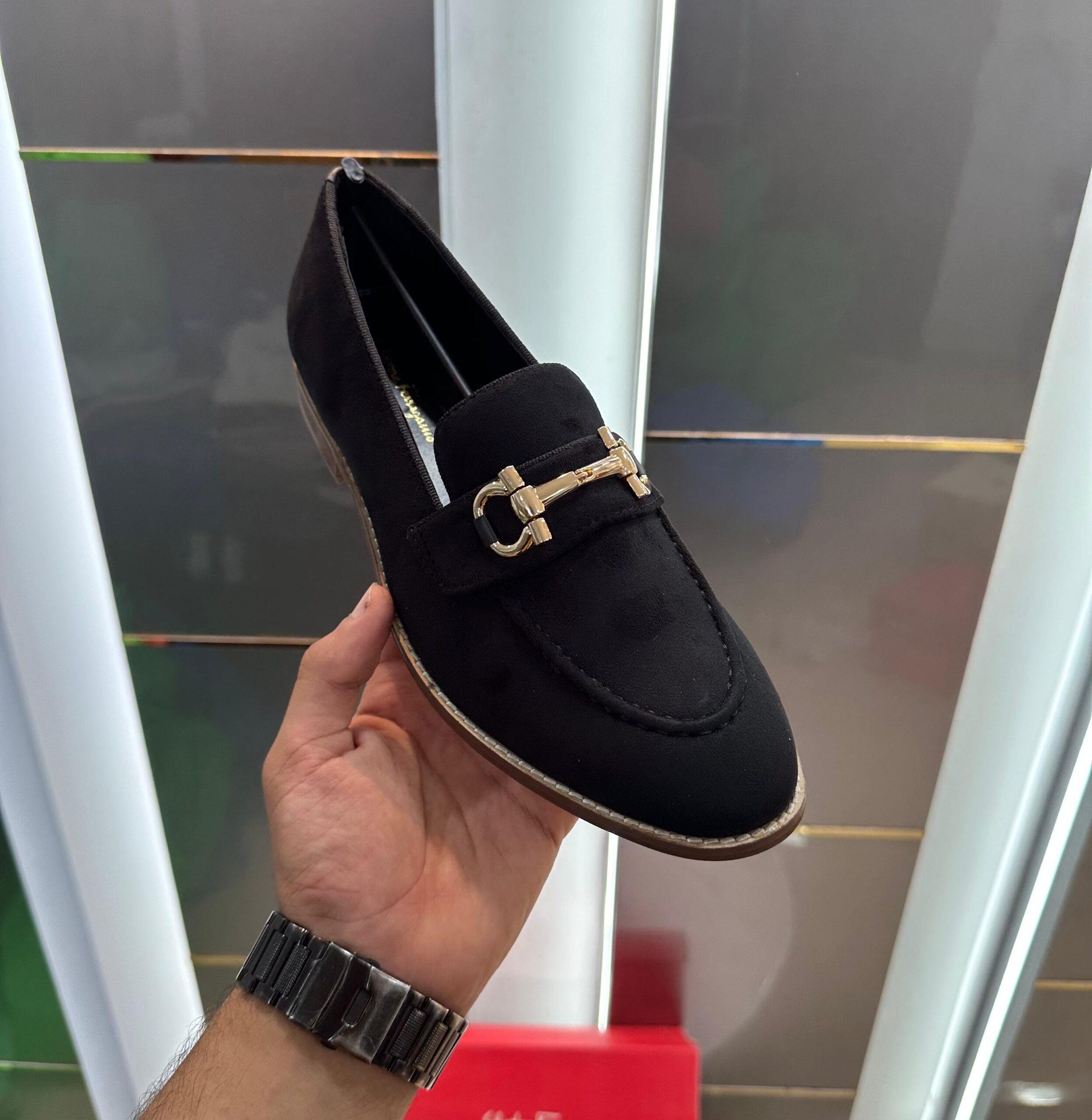 Salvatore Ferragamo Wooden Sole Suede Leather Formal Shoe - Image 3