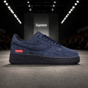 Airforce 1 Supreme Dark Denim Navy Blue Suede