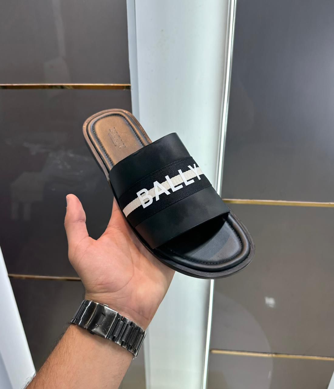 Bally Black Slide for Men - Image 2