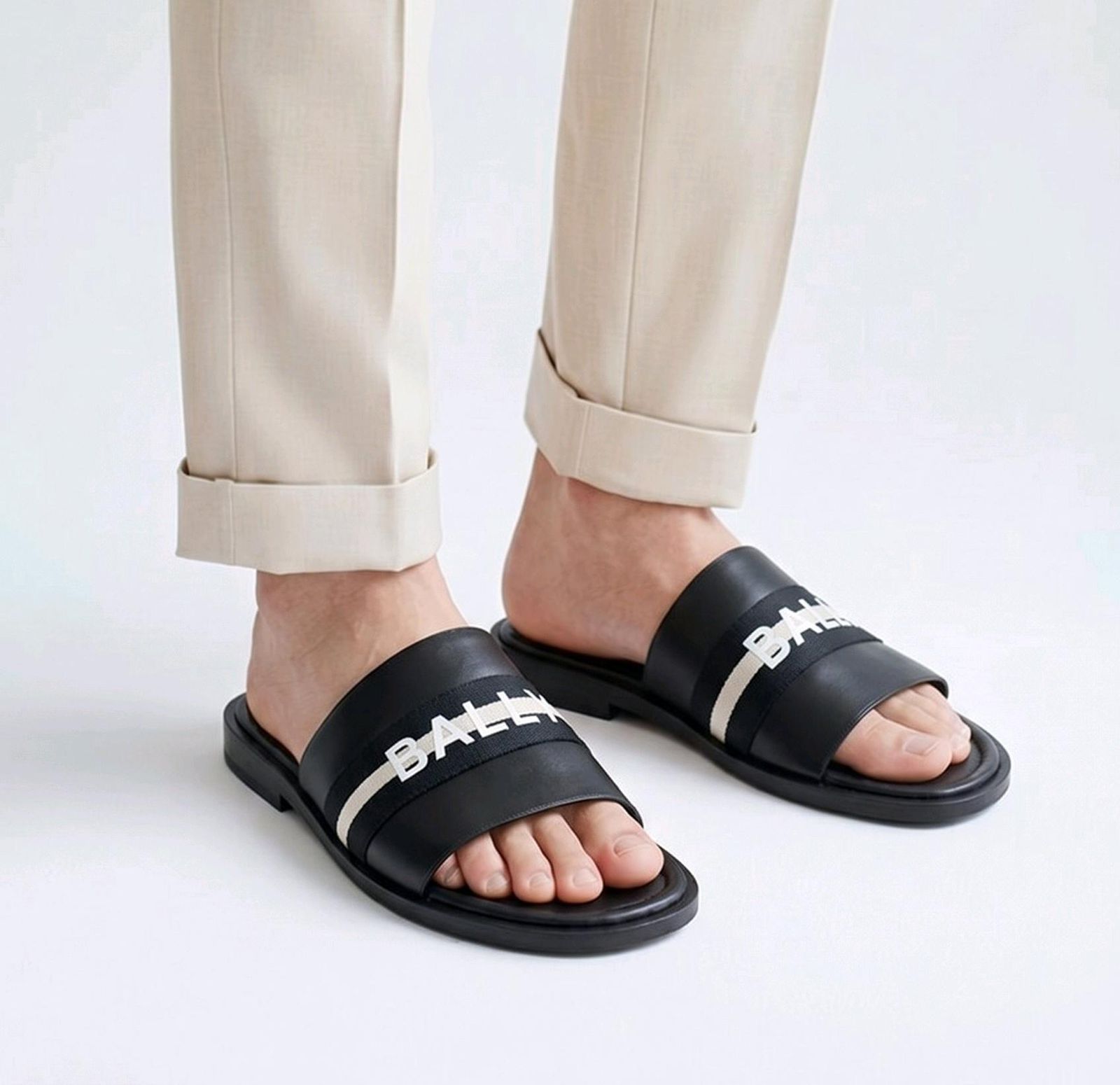 Bally Black Slide for Men - Image 4