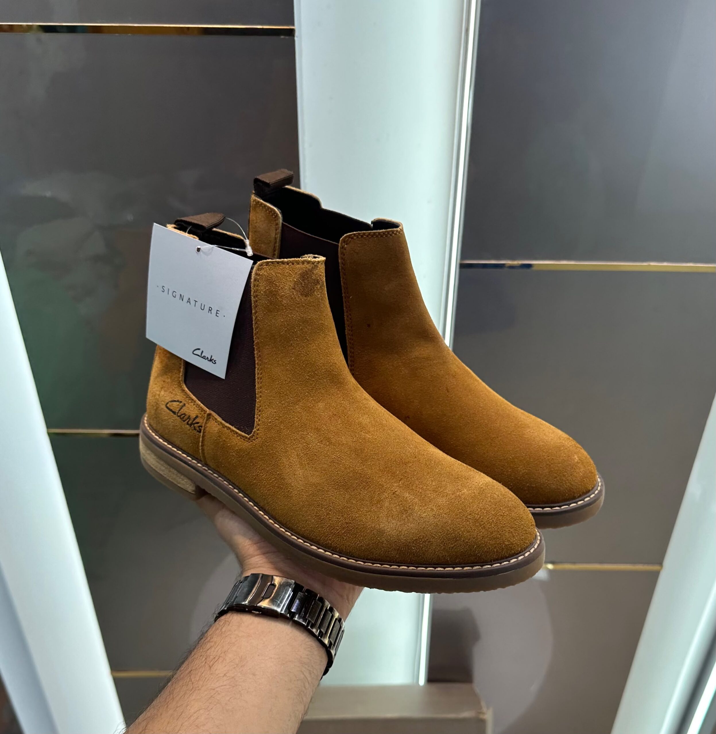 Clarks Tan Chelsea Boots - Image 2