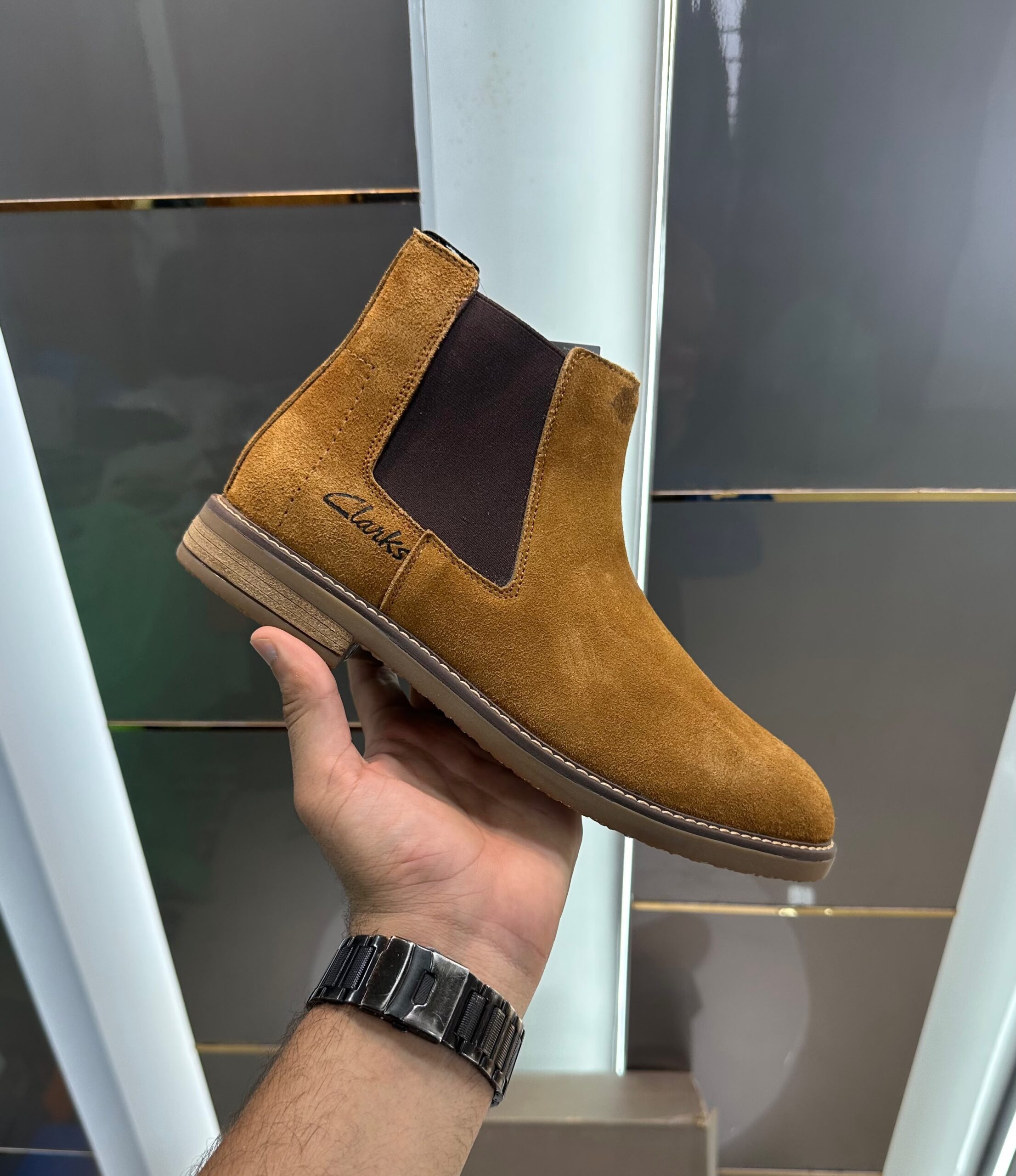 Clarks Tan Chelsea Boots - Image 5